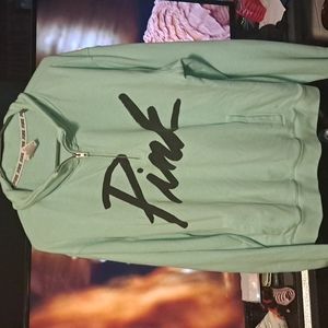 Light Green PINK half zip pullover